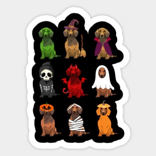 Dachshunds Halloween Funny Dachshunds Costume Sticker